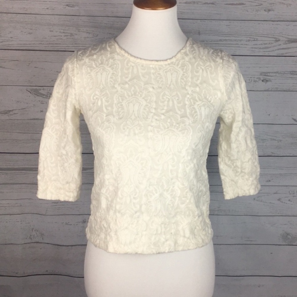 J. Crew Paisley Appliqué Top